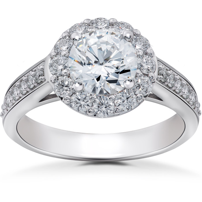 2 ct Halo Eco Friendly Lab Grown Diamond Engagement Ring 14k White Gold 2 ct Halo Eco Friendly Lab Grown Diamond Engagement Ring 14k White Gold