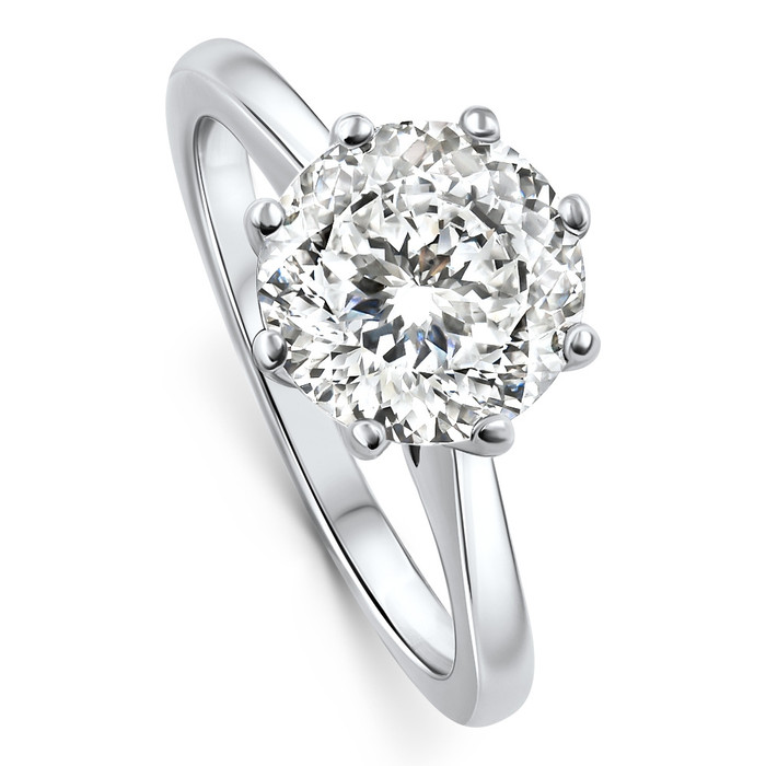 Certified 3Ct Portuguese Cut Diamond Engagement Ring 14k White Gold Lab Grown