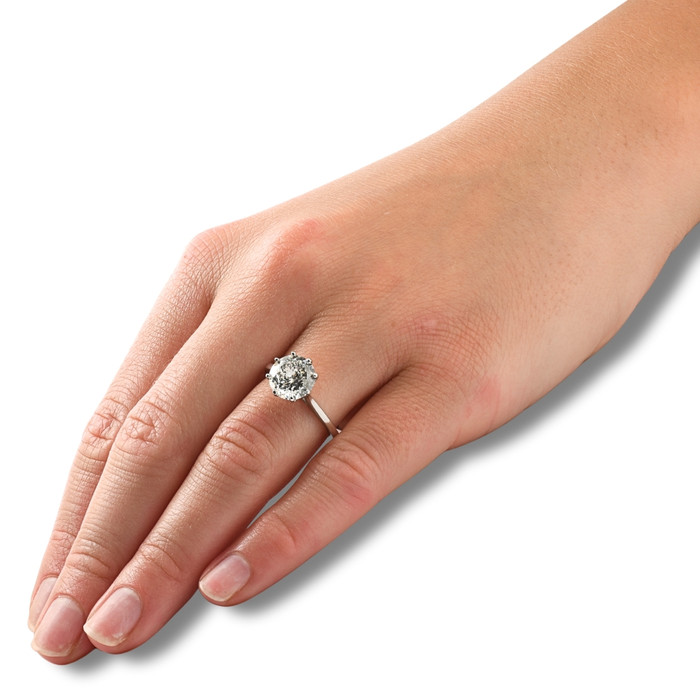 Certified 3Ct Portuguese Cut Diamond Engagement Ring 14k White Gold Lab Grown