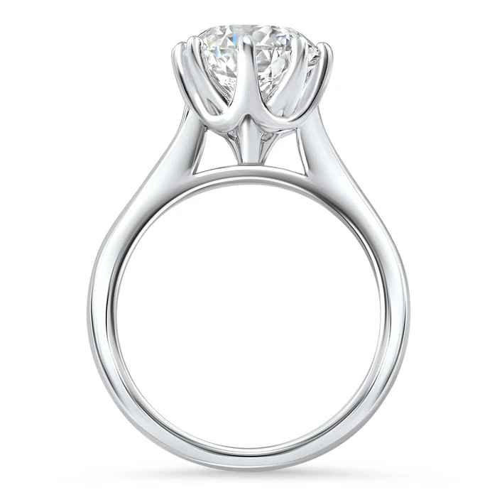Certified 3Ct Portuguese Cut Diamond Engagement Ring 14k White Gold Lab Grown