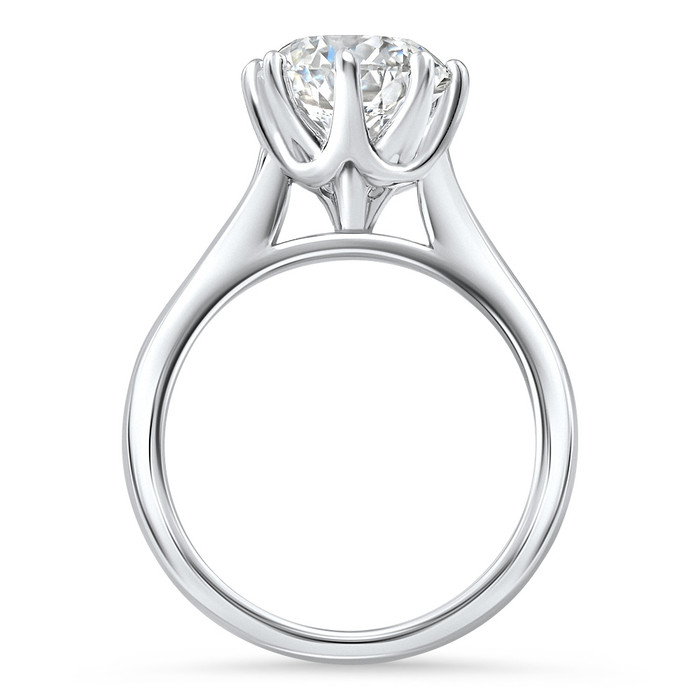 Certified 3Ct Portuguese Cut Diamond Engagement Ring 14k White Gold Lab Grown
