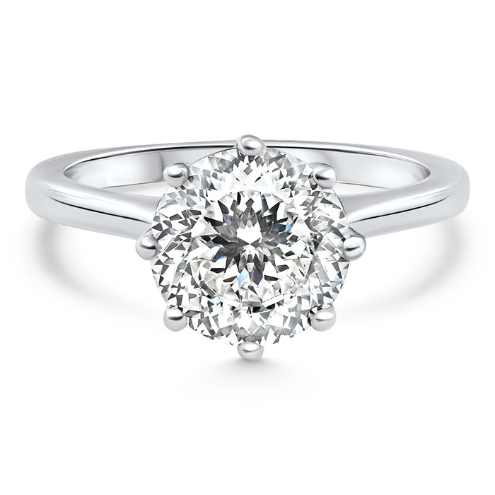 Certified 3Ct Portuguese Cut Diamond Engagement Ring 14k White Gold Lab Grown