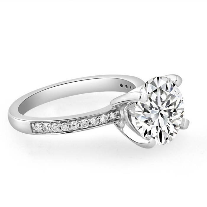 Certified 3 1/4Ct Lab Grown Diamond Engagement Ring in 14k Gold