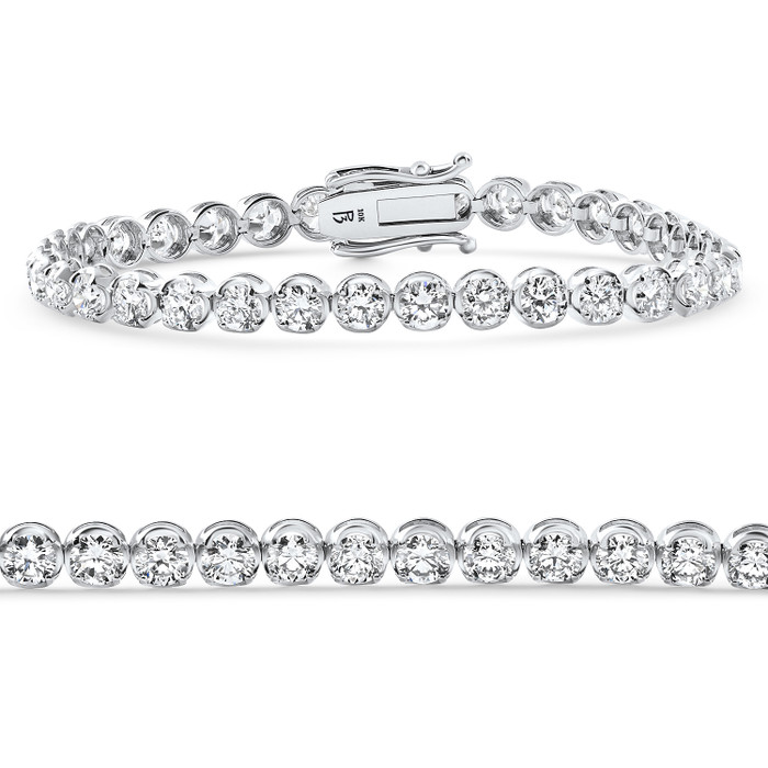8.80Ct Diamond Angelica Tennis Bracelet 14k Gold 7" Lab Grown