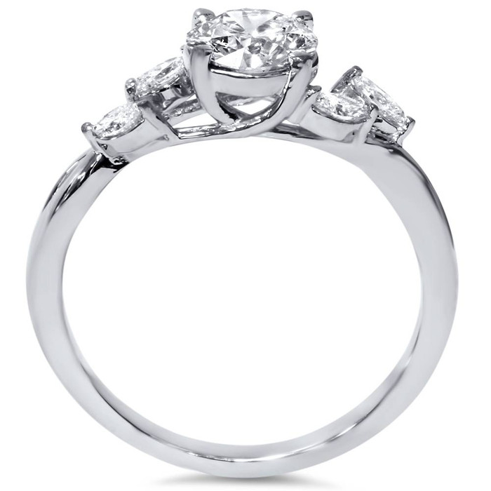 1 1/3ct Diamond Vine Vintage Marquise Engagement Ring 14K White Gold Lab Created 1 1/3ct Diamond Vine Vintage Marquise Engagement Ring 14K White Gold Lab Created