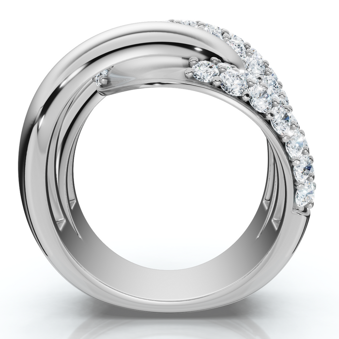 2Ct Interlocked Brittany Diamond Ring 10k Gold Lab Grown Right Hand Band