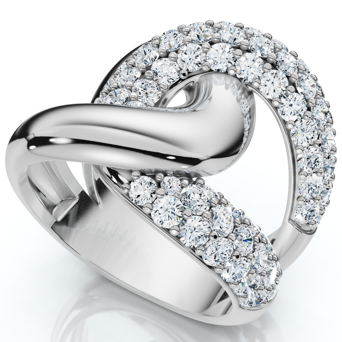 2Ct Interlocked Brittany Diamond Ring 10k Gold Lab Grown Right Hand Band 2Ct Interlocked Brittany Diamond Ring 10k Gold Lab Grown Right Hand Band