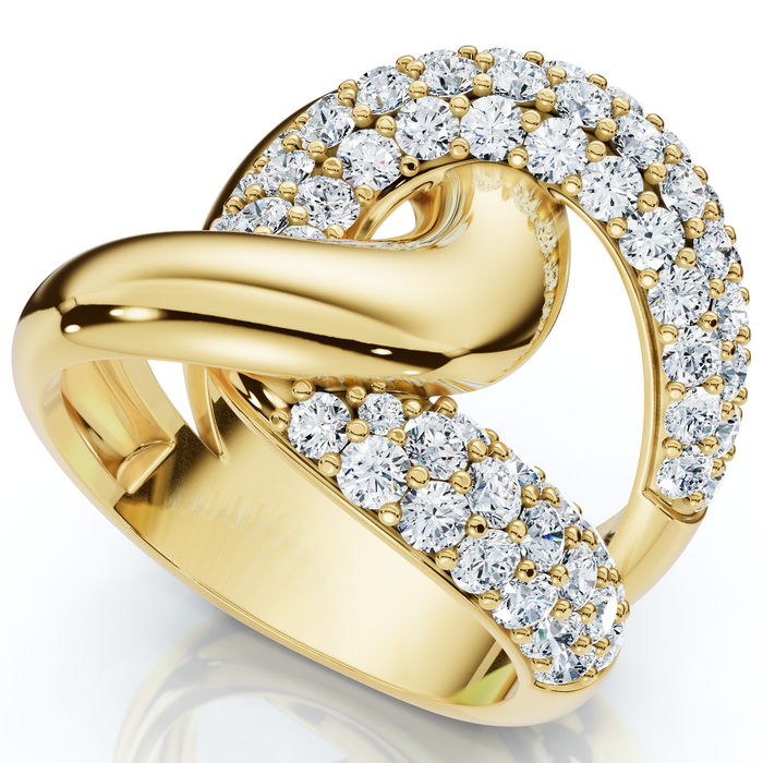 2Ct Interlocked Brittany Diamond Ring 10k Gold Lab Grown Right Hand Band