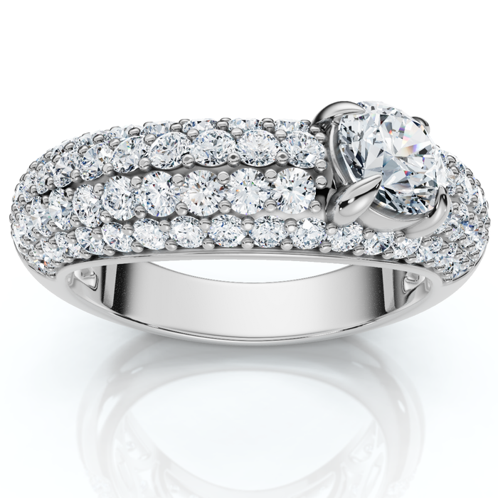 1 1/2Ct Pave Kimberly Diamond Anniversary Ring 14k Gold or Platinum Lab Grown