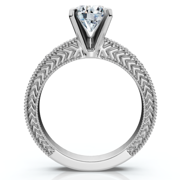 Certified 1.60Ct Vintage Diamond Engagement Ring 14k Gold or Platinum Lab Grown