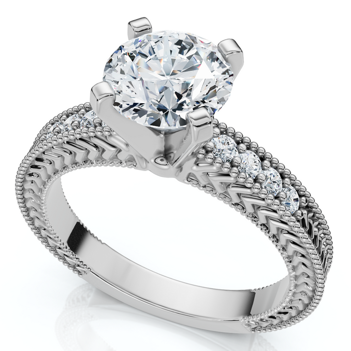 Certified 1.60Ct Vintage Diamond Engagement Ring 14k Gold or Platinum Lab Grown