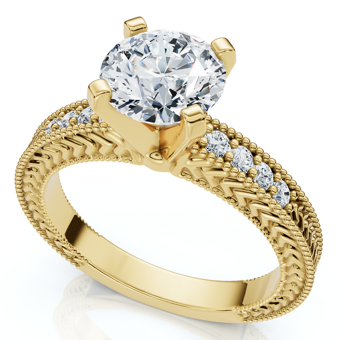 Certified 1.60Ct Vintage Diamond Engagement Ring 14k Gold or Platinum Lab Grown