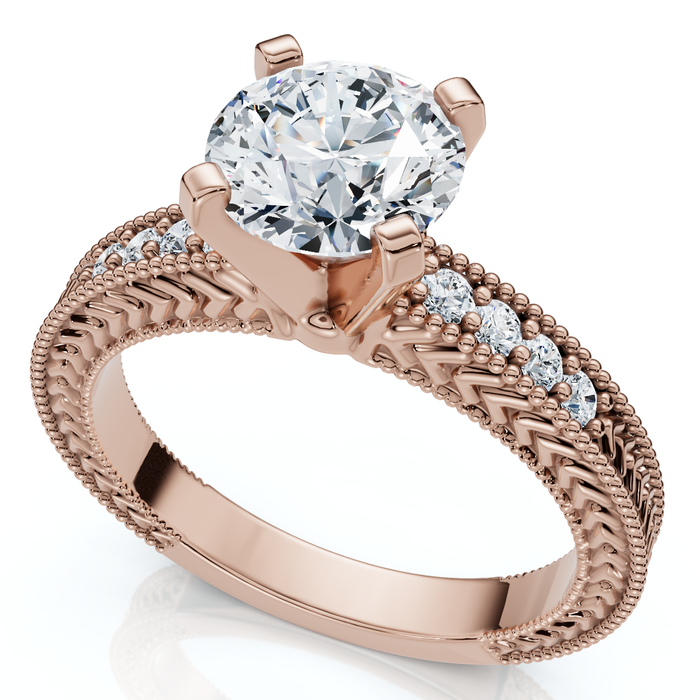 Certified 1.60Ct Vintage Diamond Engagement Ring 14k Gold or Platinum Lab Grown