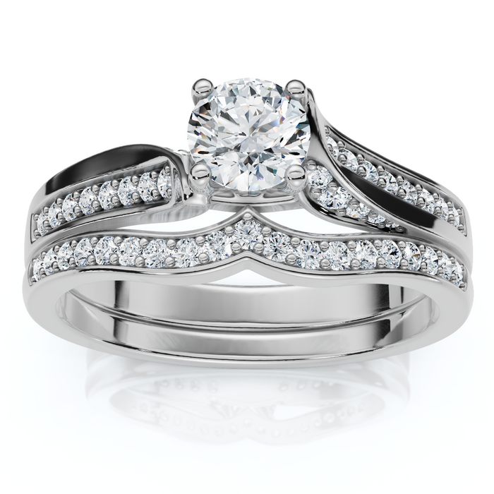 1Ct Engagement Wedding Ring Set 14k Gold or Platinum Lab Grown
