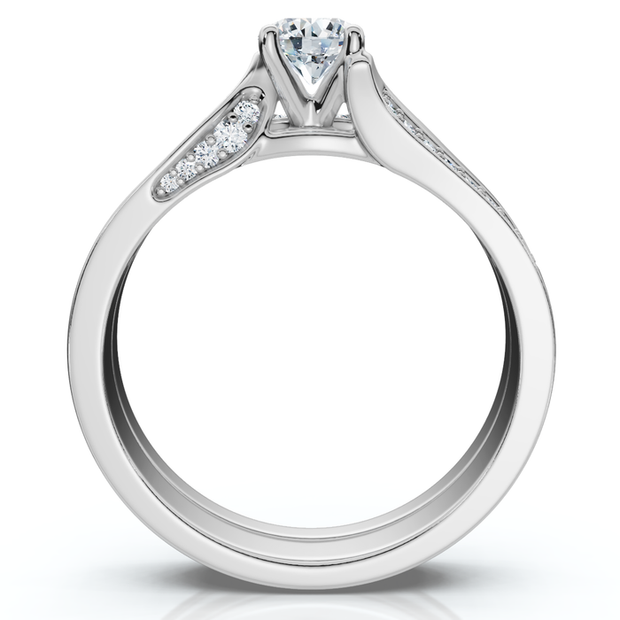 1Ct Engagement Wedding Ring Set 14k Gold or Platinum Lab Grown