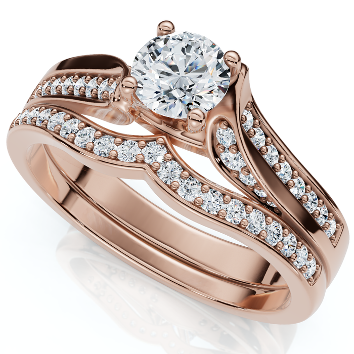 1Ct Engagement Wedding Ring Set 14k Gold or Platinum Lab Grown