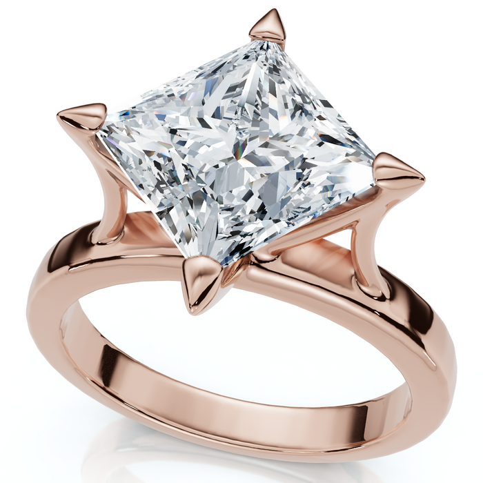 Certified 3Ct Princess Cut Diamond Solitaire Engagement Ring 14k or Pt Lab Grown
