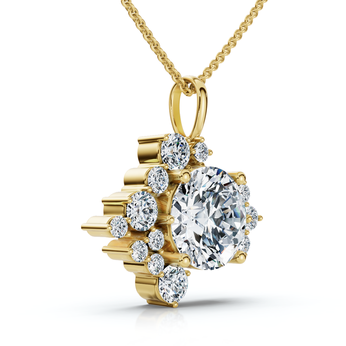 1.50Ct Diamond Pendant 14k Gold Women's 18" Necklace Lab Grown