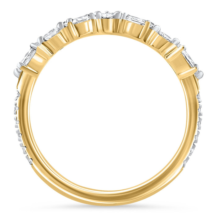 1/2Ct Diamond Wedding Curved Guard Ring 14k Yellow Gold Lab Grown 1/2Ct Diamond Wedding Curved Guard Ring 14k Yellow Gold Lab Grown