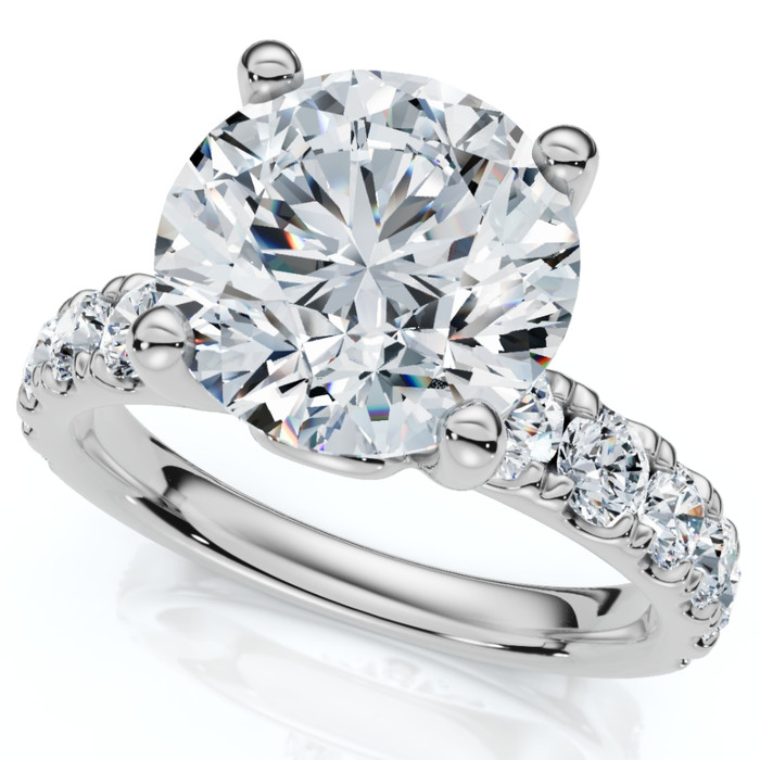 Certified 4Ct TW Diamond Pave Engagement Ring in 14k Gold Lab Grown Certified 4Ct TW Diamond Pave Engagement Ring in 14k Gold Lab Grown