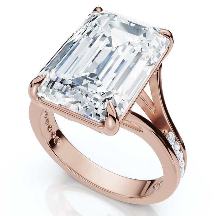 Certified 9.20Ct Emerald Cut Sam Diamond Engagement Ring 14k Gold/Pt Lab Grown