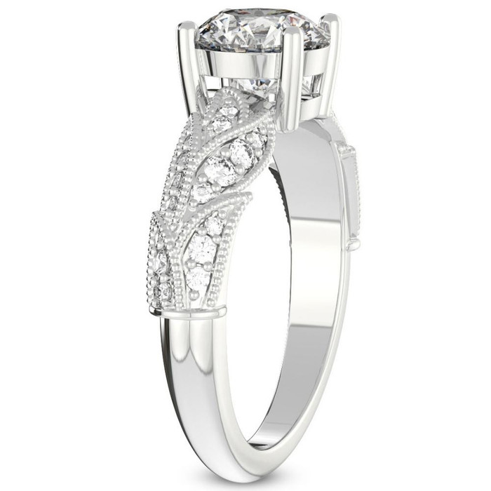 2 1/2Ct Diamond Vintage Lab Grown Engagement Ring White, Yellow or Rose Gold 2 1/2Ct Diamond Vintage Lab Grown Engagement Ring White, Yellow or Rose Gold