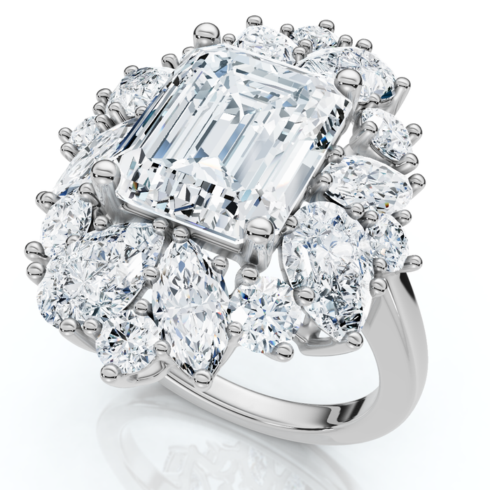 Certified 7Ct High Jewelry Diamond Ring 14k Gold Lab Grown