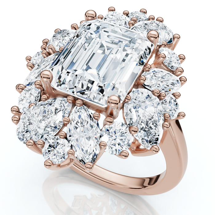 Certified 7Ct High Jewelry Diamond Ring 14k Gold Lab Grown