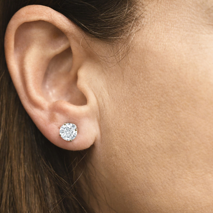 2 1/2Ct T.W. Lab Grown Diamond Screw Back 14k White Gold Studs 2 1/2Ct T.W. Lab Grown Diamond Screw Back 14k White Gold Studs