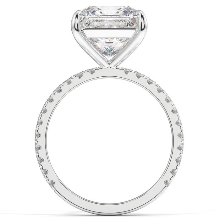 4 1/2 Ct Princess Cut Diamond Engagement Ring Lab Grown in White or Yellow Gold 4 1/2 Ct Princess Cut Diamond Engagement Ring Lab Grown in White or Yellow Gold