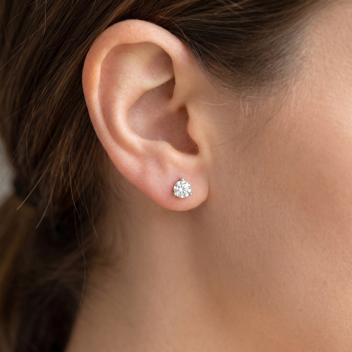 1 ct TDW Lab Grown Diamond Martni Studs 14k Gold Earrings