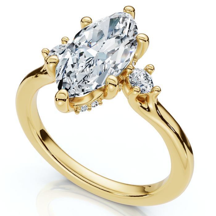 Certified 2.15Ct Marquise Diamond Engagement Ring 14k Gold or Platinum Lab Grown