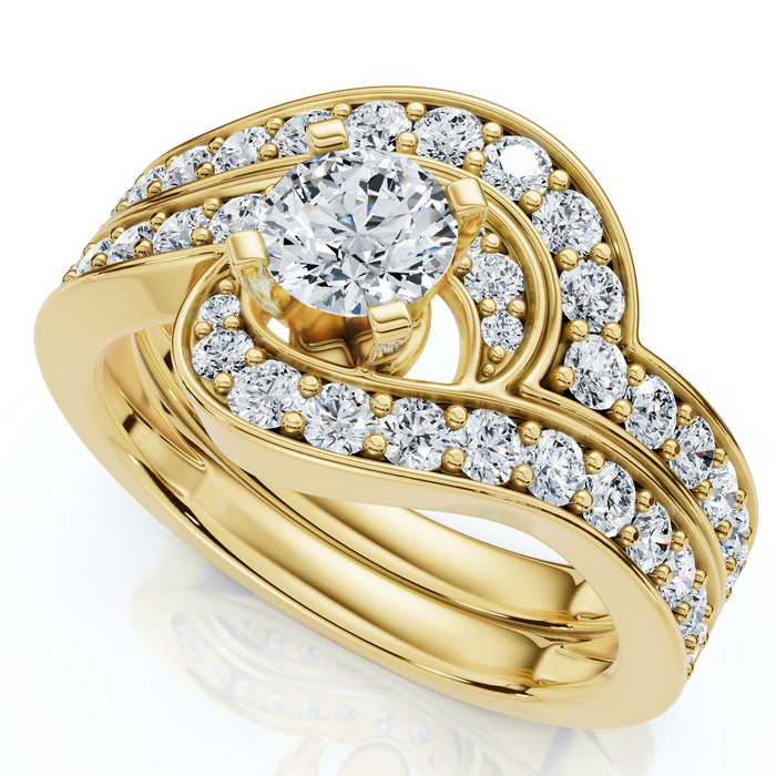 1Ct TW Diamond Engagement Wedding Ring Set 14k or Platinum Gold Lab Grown 1Ct TW Diamond Engagement Wedding Ring Set 14k or Platinum Gold Lab Grown