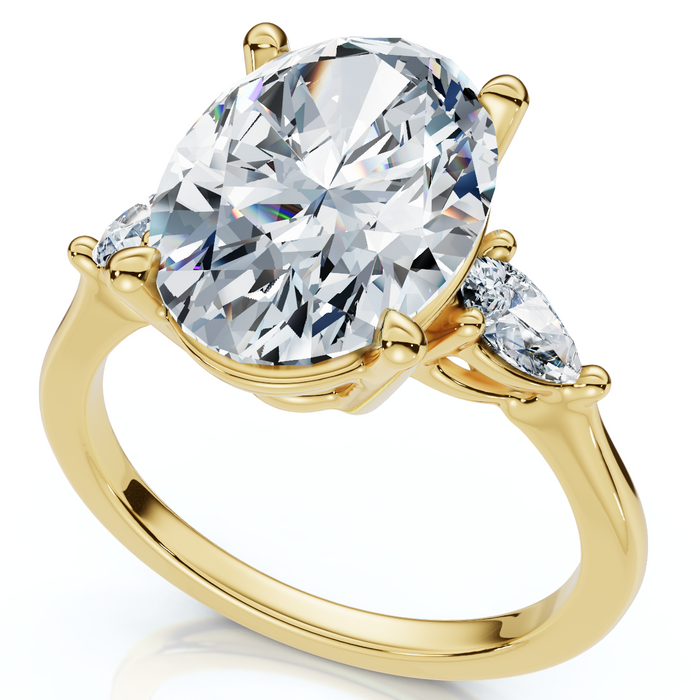 Certified 4 1/3Ct Oval/Pear Diamond Engagement Ring 14k Gold or Pt Lab Grown Certified 4 1/3Ct Oval/Pear Diamond Engagement Ring 14k Gold or Pt Lab Grown