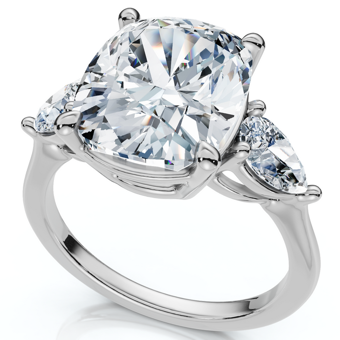 Certified 5 1/2Ct Annie Cushion Diamond Engagement Ring 14k Gold or Pt Lab Grown