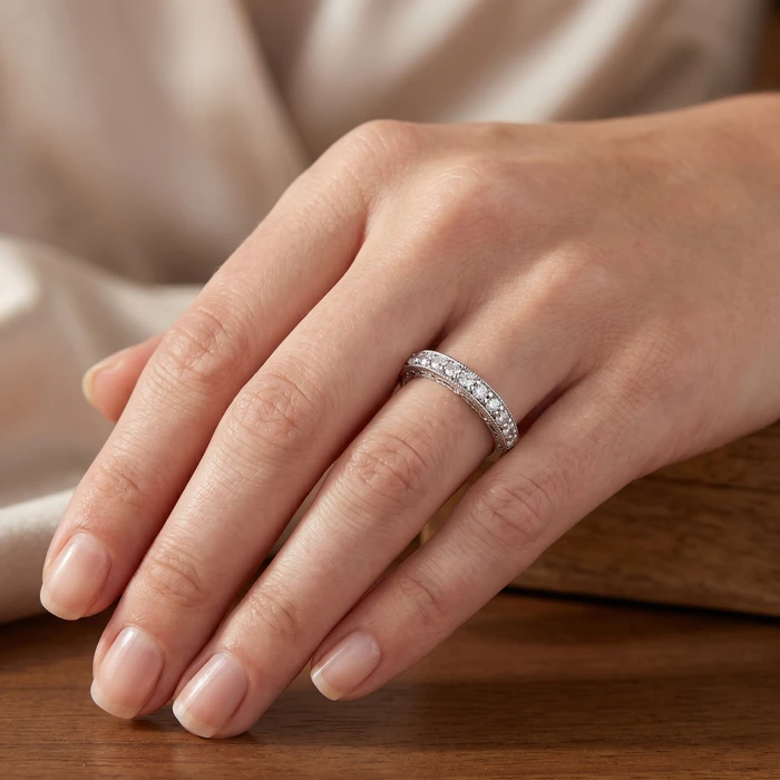 1/2 ct Vivian Lab Created Diamond Wedding Ring 14k White Gold