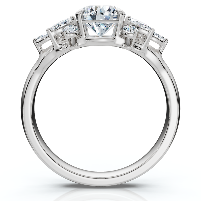 Certified 1 1/4ct Feather Diamond Accent Ring 14k Gold or Platinum Lab Grown