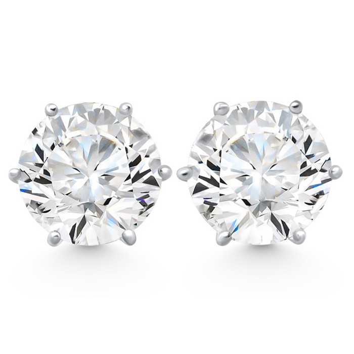 2Ct tw Sylvie Round Thin & Delicate Diamond Studs 14k Gold Lab Grown