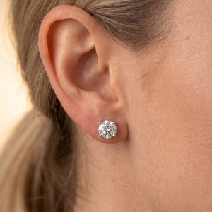Platinum 2Ct TW Round Cut Diamond Studs Lab Grown