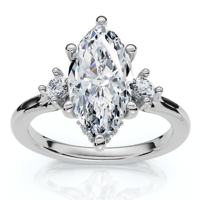 Certified 4Ct Viviana Marquise Diamond Engagement Ring 14k Gold or Platinum
