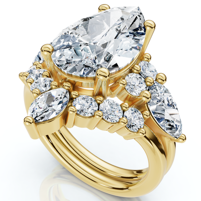 Certified 2.90Ct Pear Diamond Engagement Ring Set 14k Gold or Pt Lab Grown Certified 2.90Ct Pear Diamond Engagement Ring Set 14k Gold or Pt Lab Grown