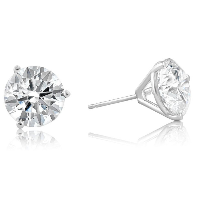 Certified 8 Ct tw 14k White Gold Lab Grown Round-Cut Diamond Martini Studs Certified 8 Ct tw 14k White Gold Lab Grown Round-Cut Diamond Martini Studs