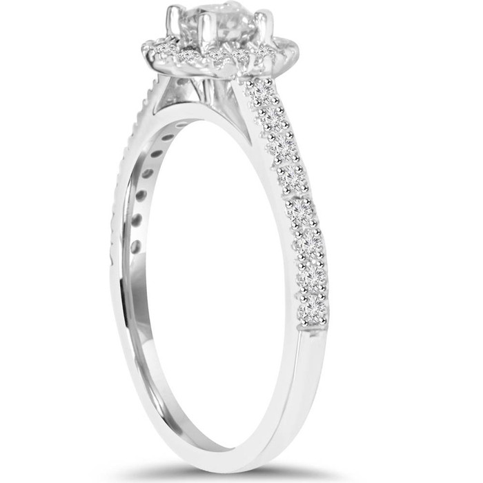 3/4ct Lab Grown Hao Diamond Engagement Ring Eco-Friendly 14K White Gold 3/4ct Lab Grown Hao Diamond Engagement Ring Eco-Friendly 14K White Gold