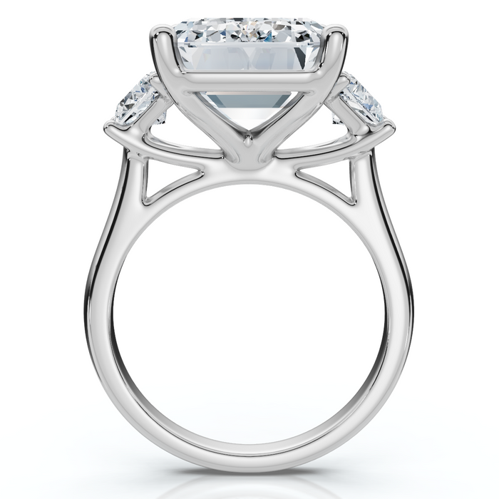 Certified 11.90Ct Emerald Diamond Engagement Ring 14k Gold Lab Grown