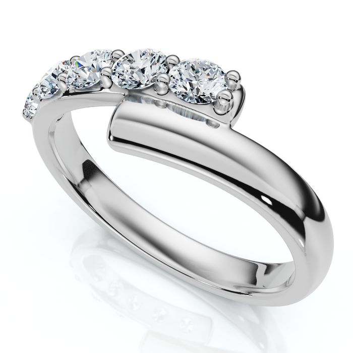 Bypass 3/8Ct Diamond Fashion Anniversary Ring 14k Gold Lab Grown