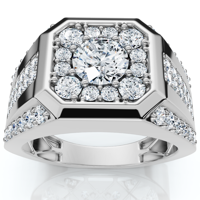 2Ct Men's Diamond Ring 10k Gold Lab Grown