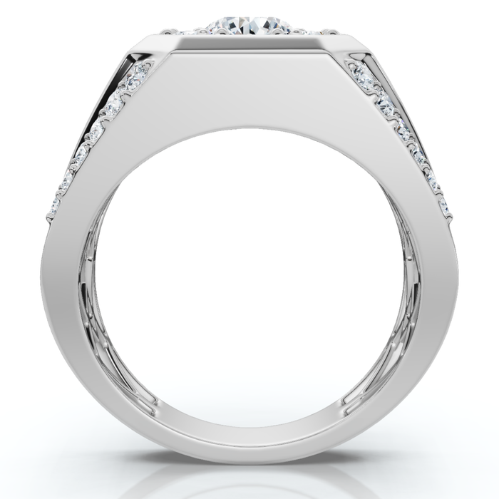 2Ct Men's Diamond Ring 10k Gold Lab Grown