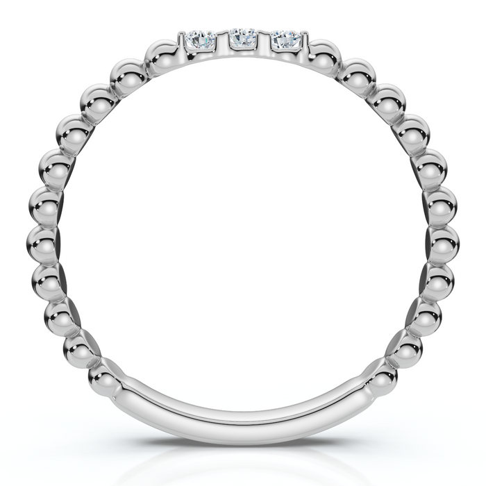 Beaded Diamond Stackable Accent Anniversary Ring Lab Grown