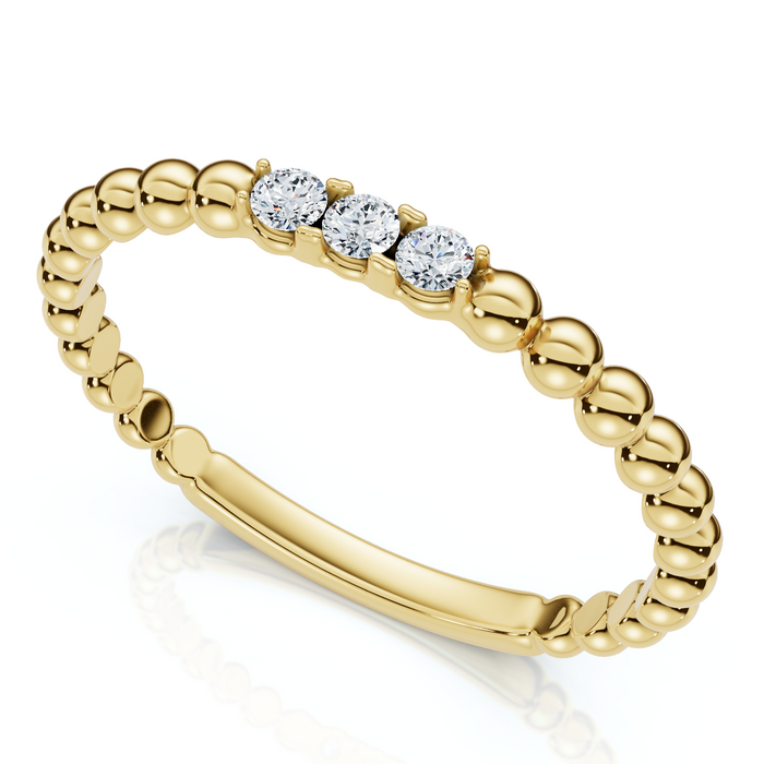 Beaded Diamond Stackable Accent Anniversary Ring Lab Grown