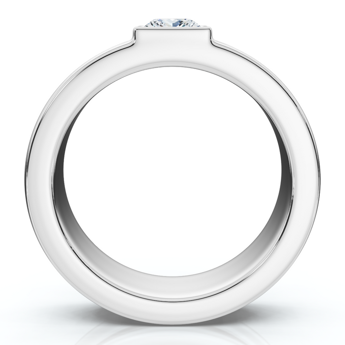 Men's Certified Bezel Set Diamond Solitaire Wedding Ring 14k Gold Lab Grown